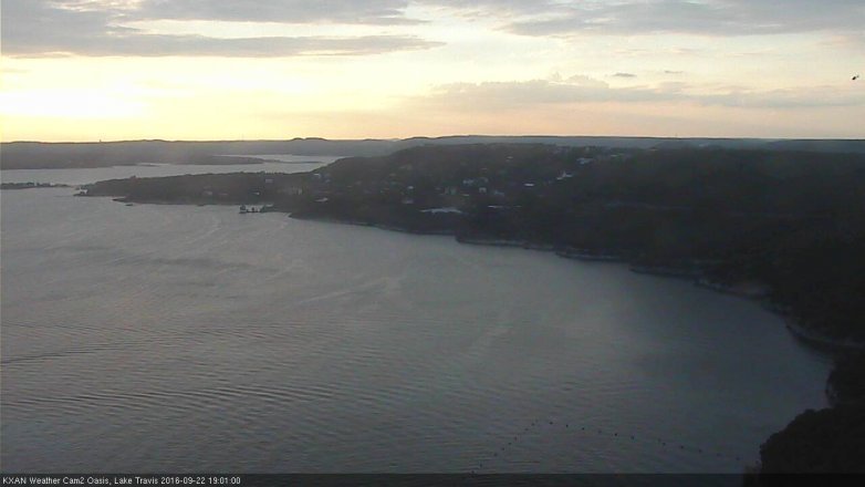 Lake Travis webcam, September 22, 2016 6:30 PM CT