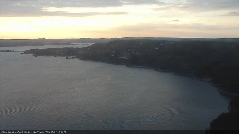 Lake Travis webcam, September 22, 2016 6:35 PM CT