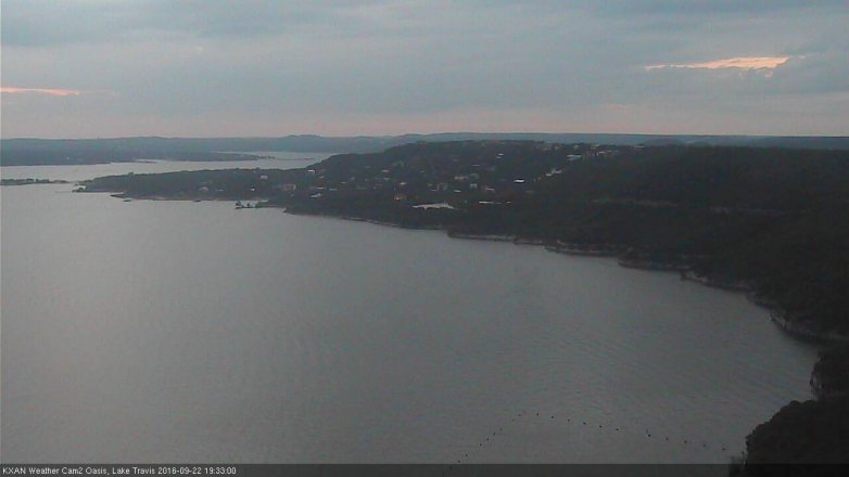Lake Travis webcam, September 22, 2016 6:45 PM CT