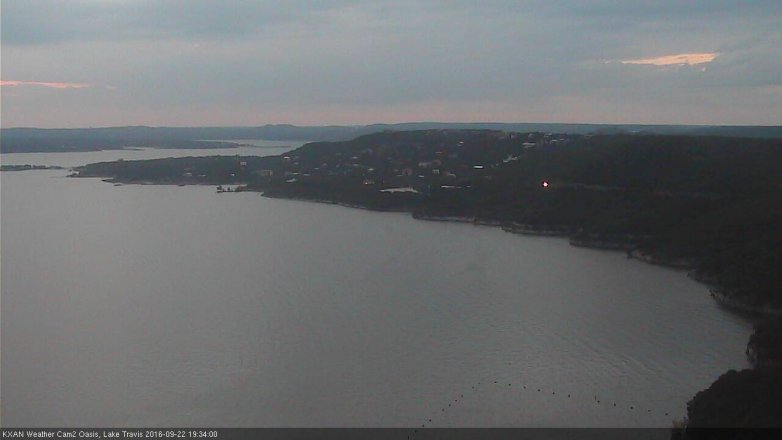 Lake Travis webcam, September 22, 2016 6:50 PM CT
