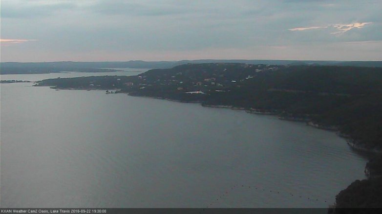 Lake Travis webcam, September 22, 2016 6:55 PM CT