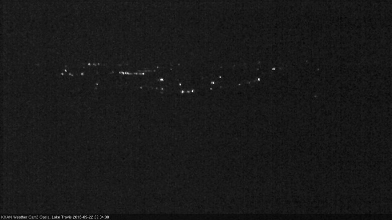 Lake Travis webcam, September 22, 2016 9:30 PM CT