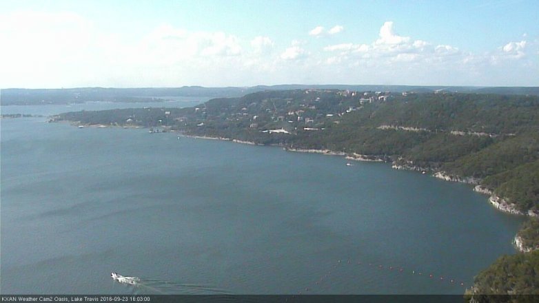 Lake Travis webcam, September 23, 2016 3:30 PM CT