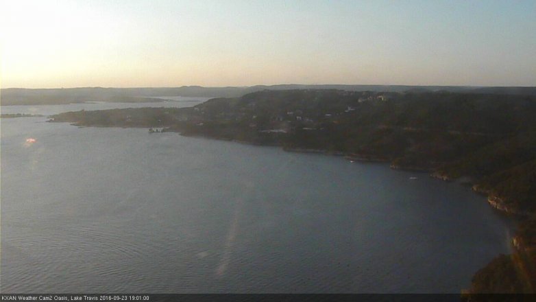 Lake Travis webcam, September 23, 2016 6:05 PM CT