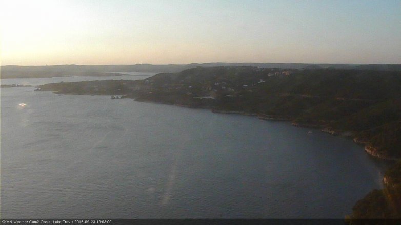 Lake Travis webcam, September 23, 2016 6:15 PM CT