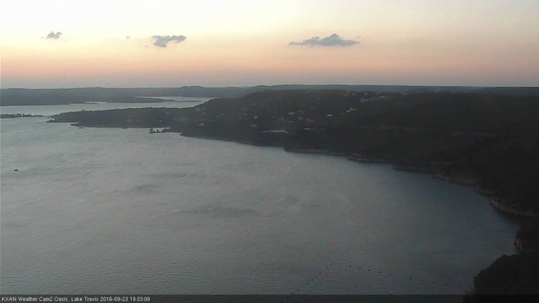 Lake Travis webcam, September 23, 2016 6:40 PM CT