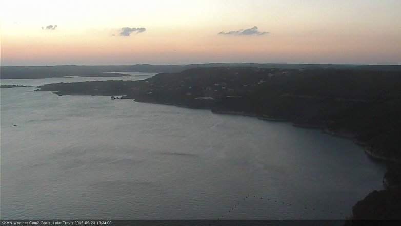Lake Travis webcam, September 23, 2016 6:45 PM CT