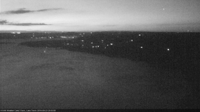 Lake Travis webcam, September 23, 2016 7:20 PM CT