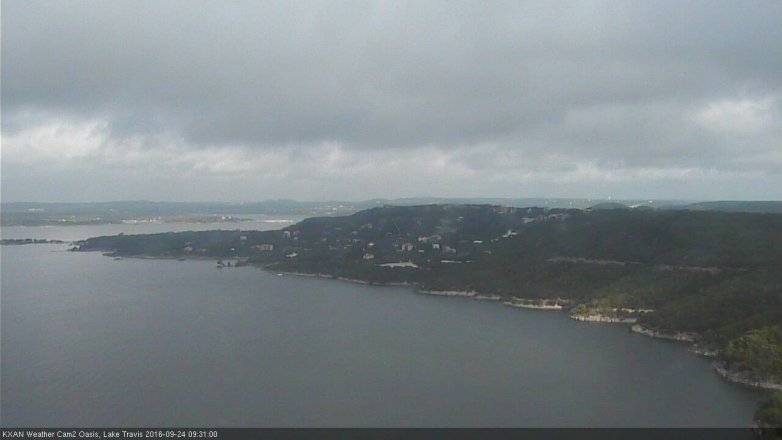 Lake Travis webcam, September 24, 2016 9:00 AM CT