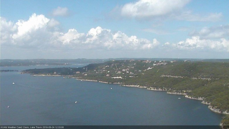 Lake Travis webcam, September 24, 2016 12:00 PM CT