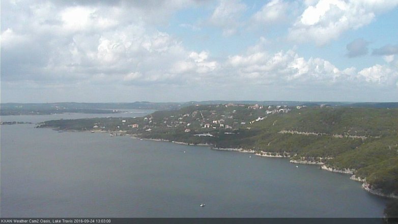 Lake Travis webcam, September 24, 2016 12:30 PM CT