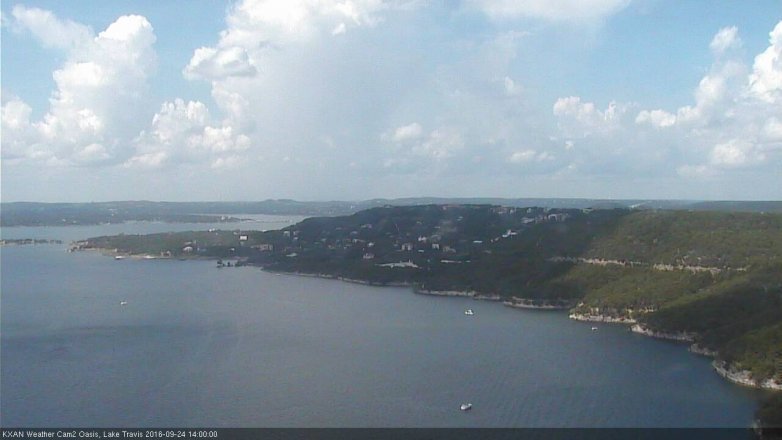 Lake Travis webcam, September 24, 2016 1:10 PM CT