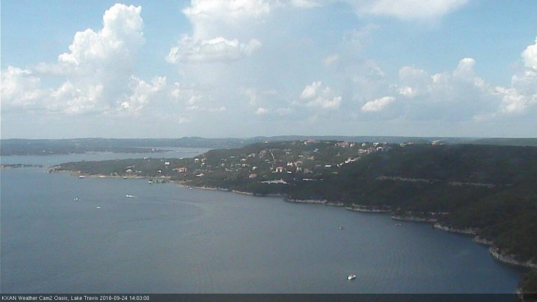 Lake Travis webcam, September 24, 2016 1:15 PM CT