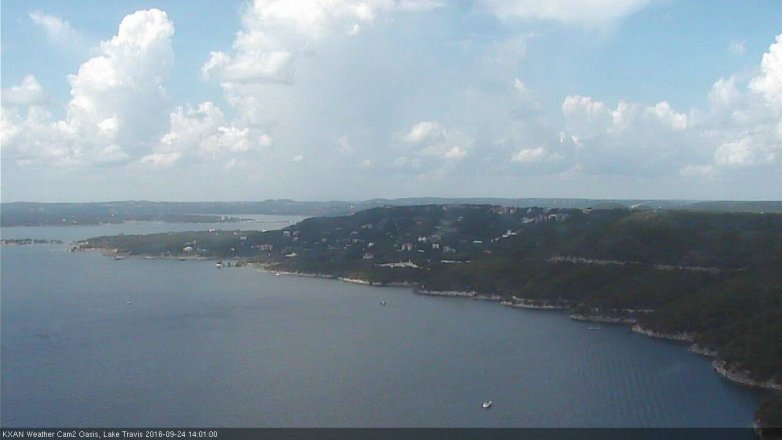 Lake Travis webcam, September 24, 2016 1:30 PM CT