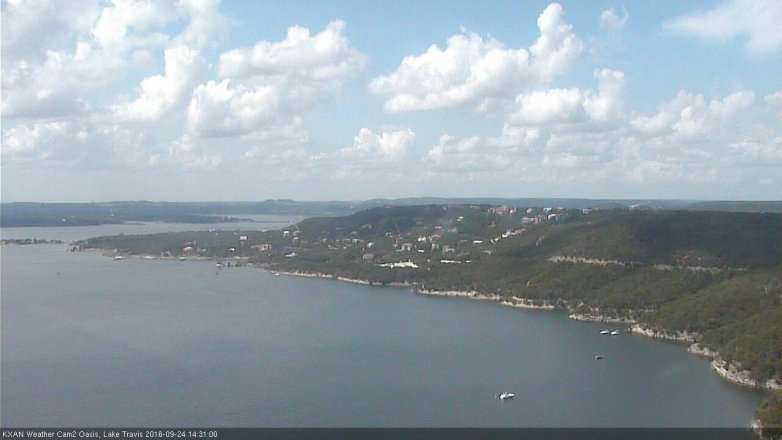 Lake Travis webcam, September 24, 2016 1:35 PM CT