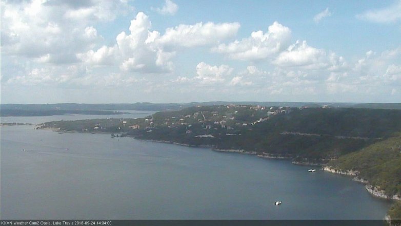 Lake Travis webcam, September 24, 2016 1:45 PM CT