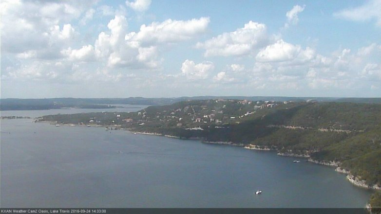 Lake Travis webcam, September 24, 2016 1:55 PM CT