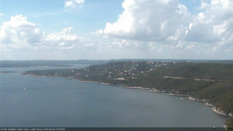 Lake Travis webcam, September 24, 2016 2:35 PM CT