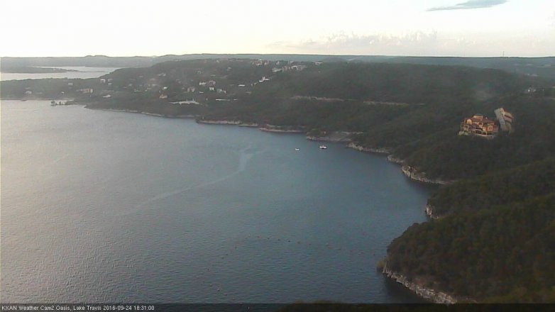 Lake Travis webcam, September 24, 2016 5:55 PM CT