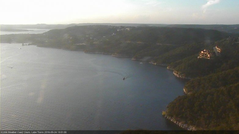 Lake Travis webcam, September 24, 2016 6:10 PM CT