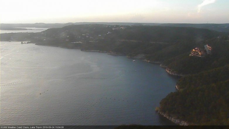 Lake Travis webcam, September 24, 2016 6:25 PM CT