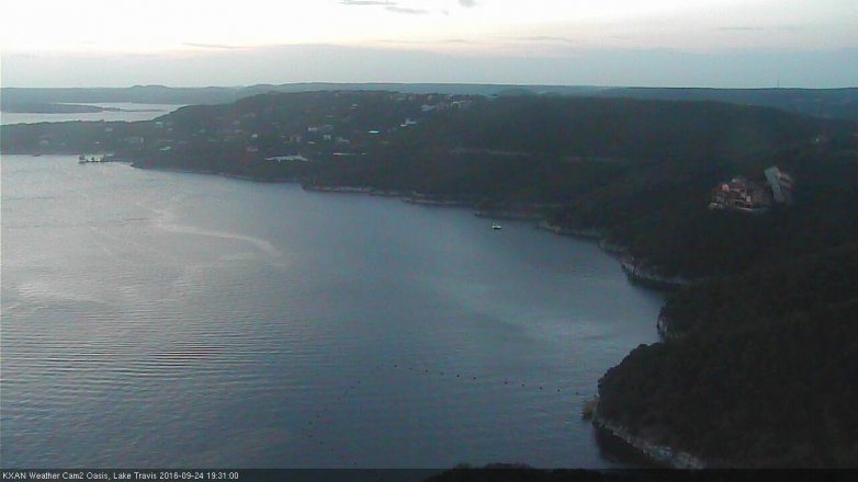 Lake Travis webcam, September 24, 2016 6:35 PM CT