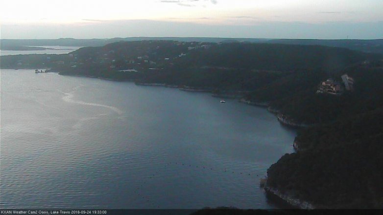 Lake Travis webcam, September 24, 2016 6:40 PM CT