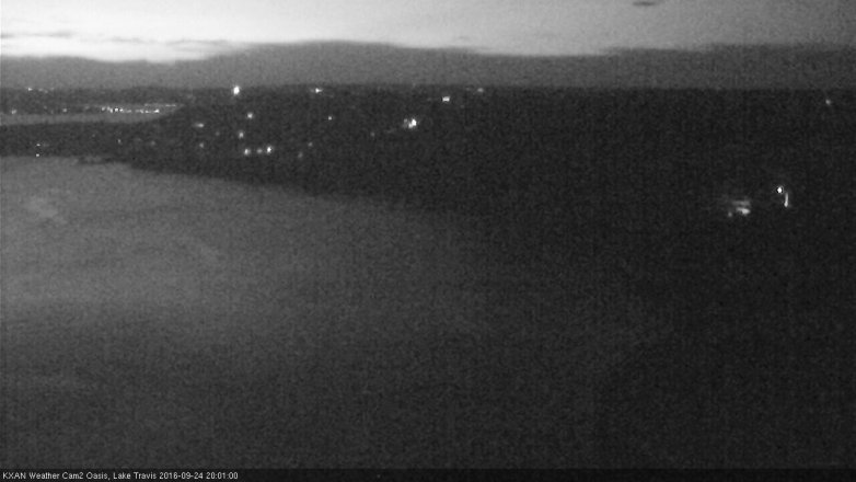 Lake Travis webcam, September 24, 2016 7:30 PM CT