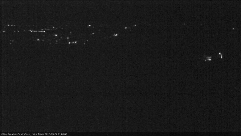 Lake Travis webcam, September 24, 2016 8:30 PM CT