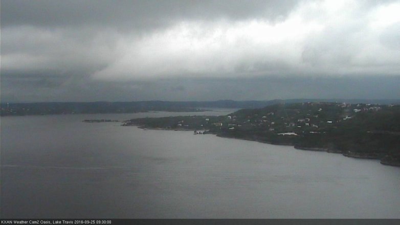 Lake Travis webcam, September 25, 2016 9:00 AM CT
