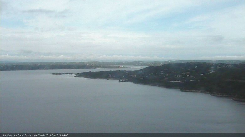Lake Travis webcam, September 25, 2016 10:00 AM CT