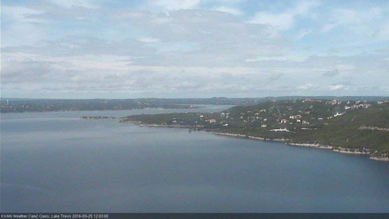 Lake Travis webcam, September 25, 2016 11:30 AM CT