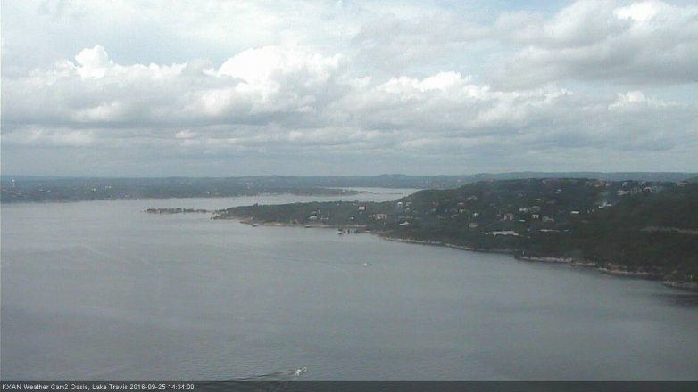 Lake Travis webcam, September 25, 2016 1:40 PM CT
