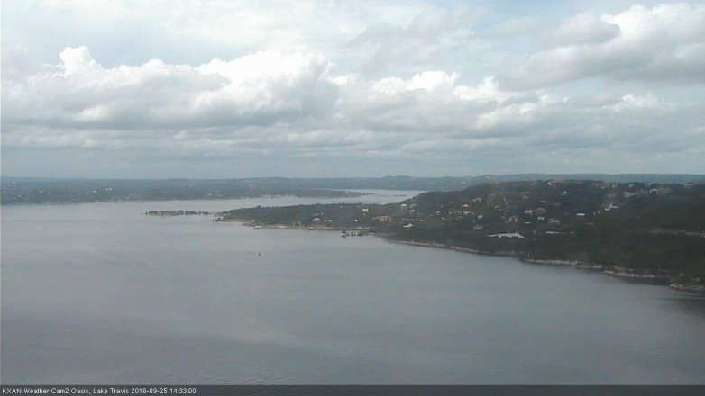 Lake Travis webcam, September 25, 2016 1:45 PM CT