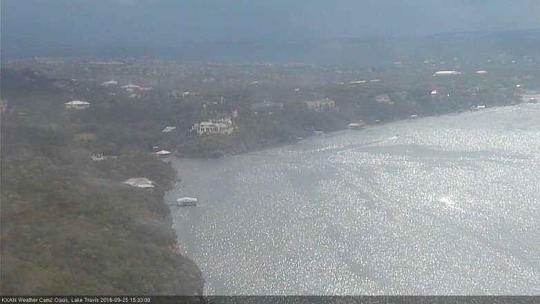 Lake Travis webcam, September 25, 2016 3:05 PM CT