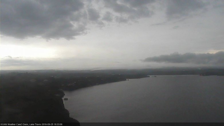 Lake Travis webcam, September 25, 2016 6:00 PM CT