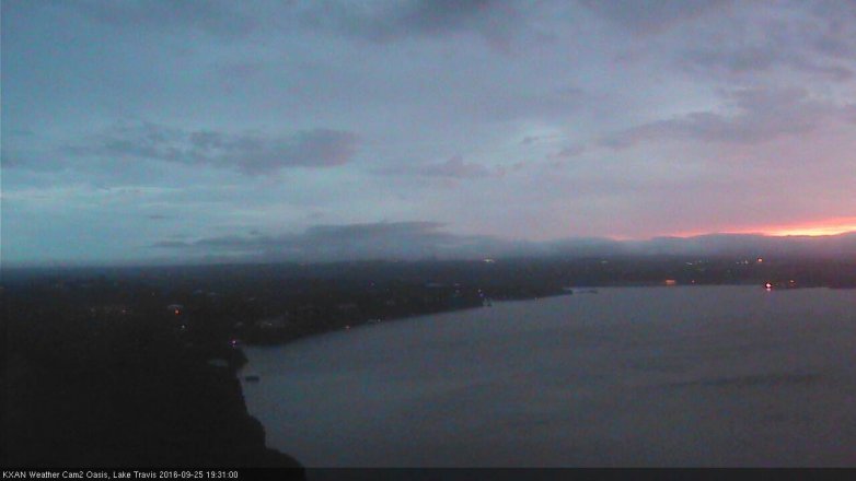 Lake Travis webcam, September 25, 2016 6:45 PM CT