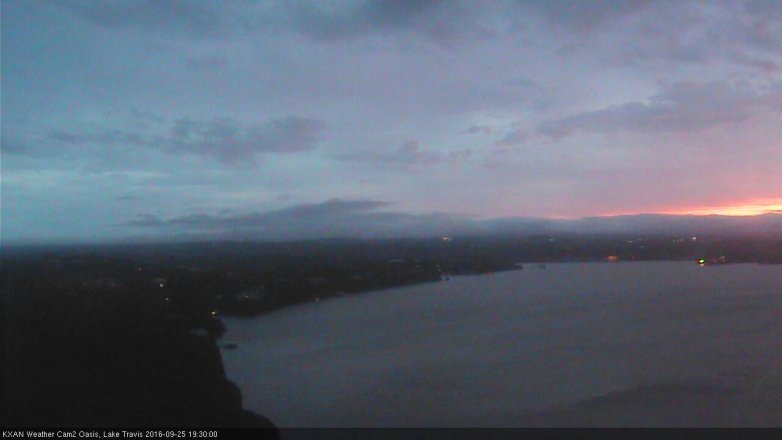 Lake Travis webcam, September 25, 2016 6:55 PM CT