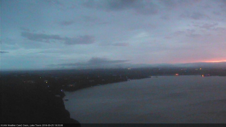 Lake Travis webcam, September 25, 2016 7:00 PM CT