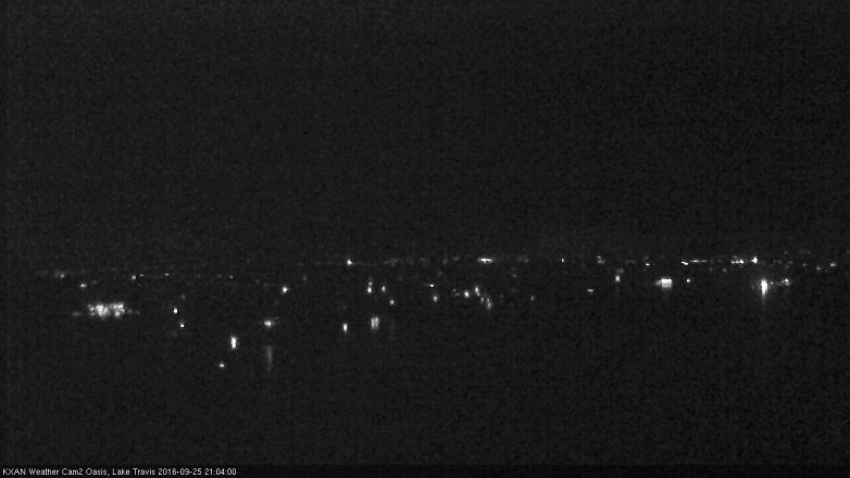 Lake Travis webcam, September 25, 2016 8:30 PM CT