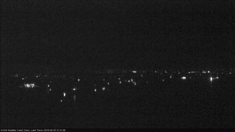 Lake Travis webcam, September 25, 2016 9:00 PM CT