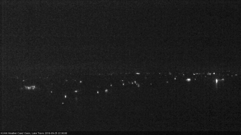 Lake Travis webcam, September 25, 2016 9:50 PM CT
