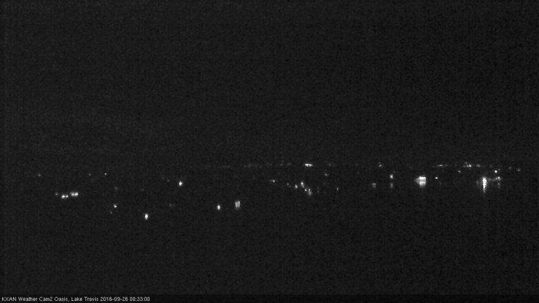Lake Travis webcam, September 25, 2016 11:55 PM CT