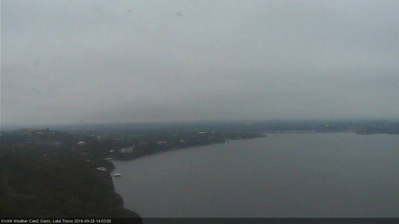 Lake Travis webcam, September 26, 2016 1:15 PM CT