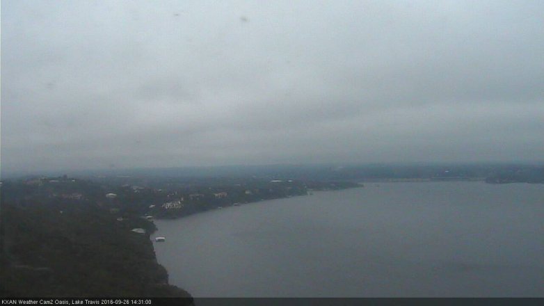 Lake Travis webcam, September 26, 2016 1:45 PM CT