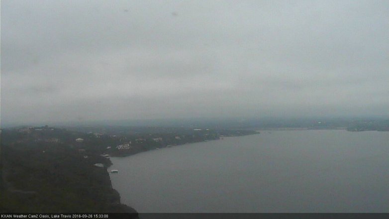 Lake Travis webcam, September 26, 2016 3:00 PM CT