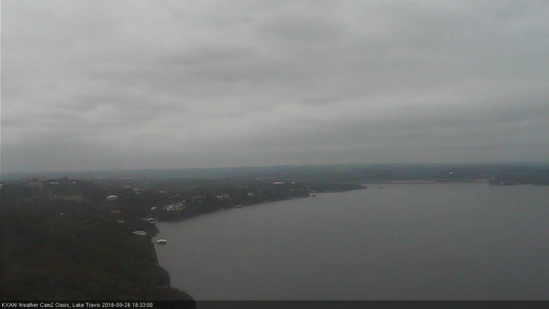 Lake Travis webcam, September 26, 2016 5:40 PM CT