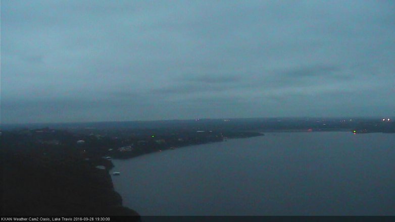 Lake Travis webcam, September 26, 2016 6:50 PM CT