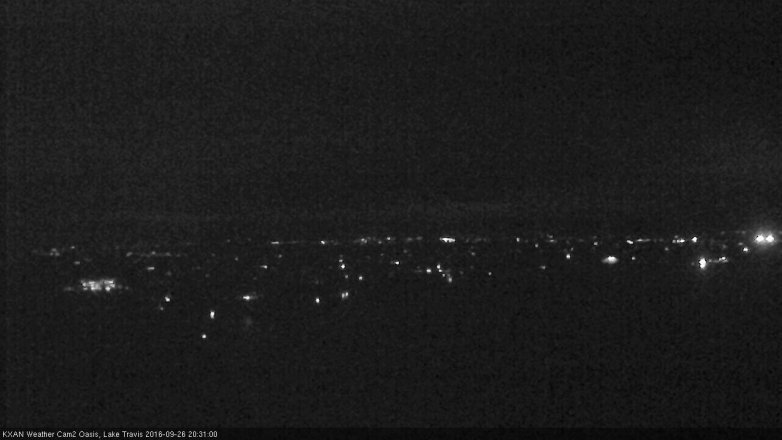 Lake Travis webcam, September 26, 2016 8:00 PM CT