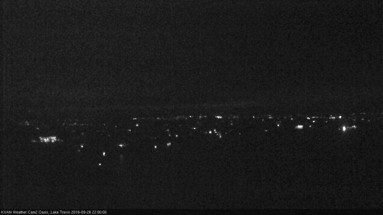 Lake Travis webcam, September 26, 2016 9:10 PM CT